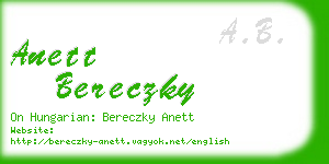 anett bereczky business card